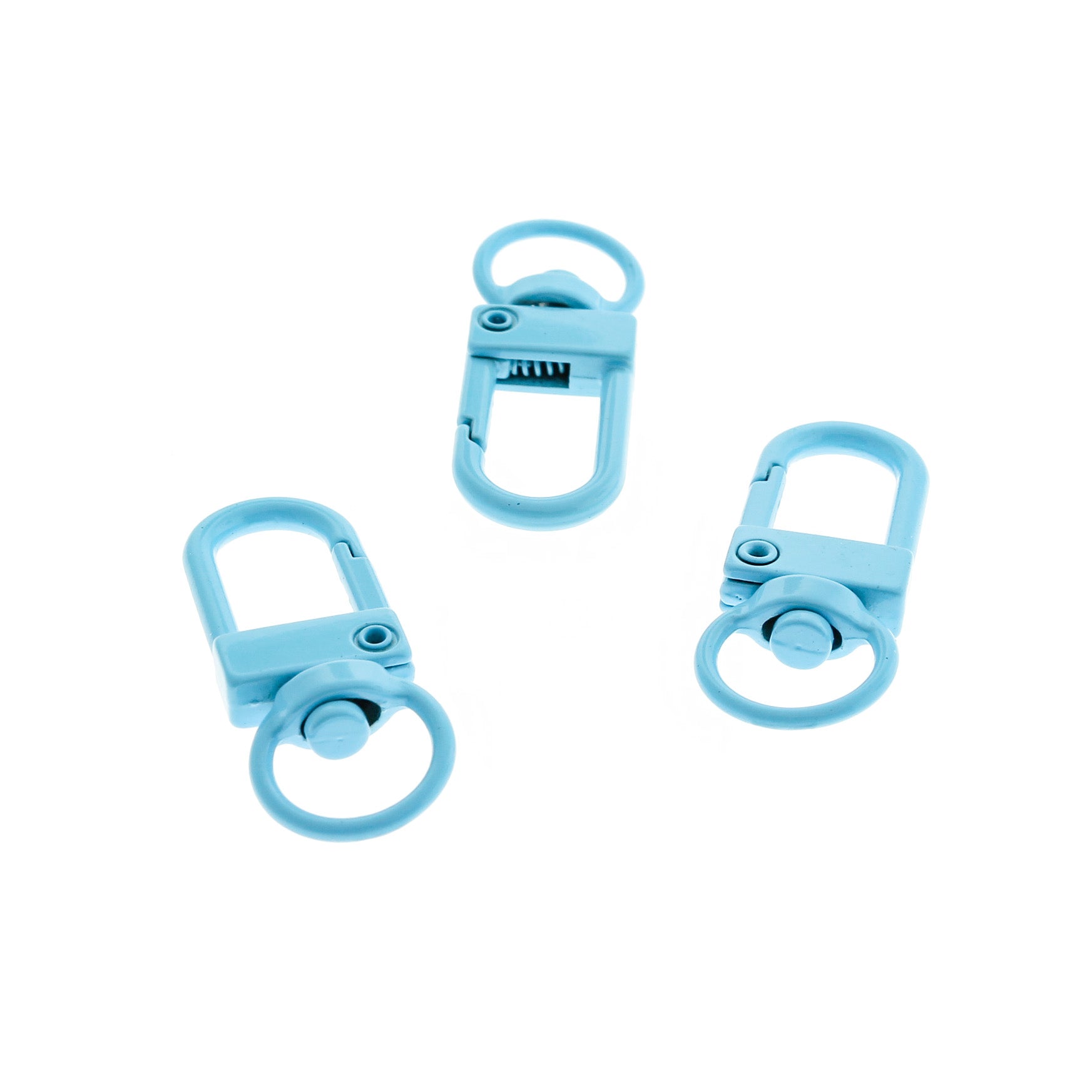 Light Blue Enamel Swivel Lobster Clasps 34mm x 12mm - 5 Clasps - FD1014