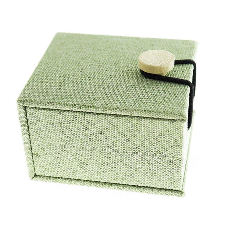 Linen Wood Jewelry Box - Sage Green - Choose Your Size!