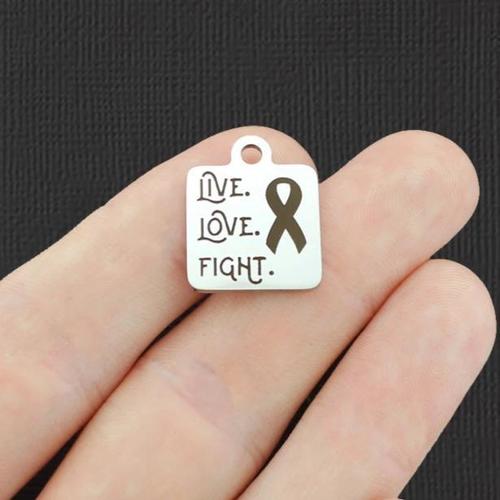 Live Love Fight Stainless Steel Charms - BFS013-5025