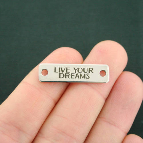 Live Your Dreams Stainless Steel Connector Charms - BFS016-7238