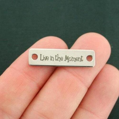 Live in the Moment Stainless Steel Connector Charms - BFS016-7236