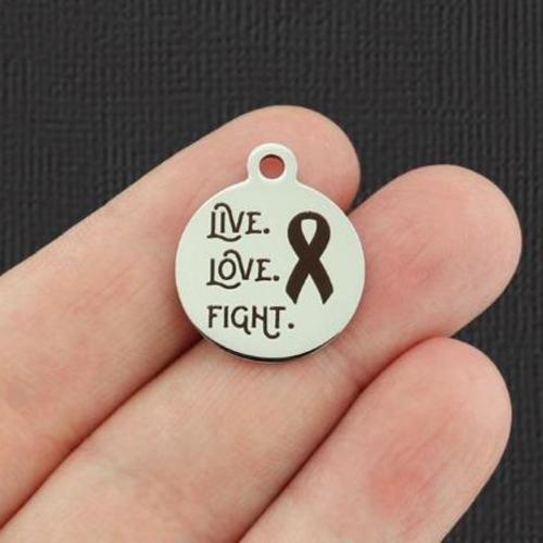 Live. Love. Fight Stainless Steel Charms - BFS001-5316