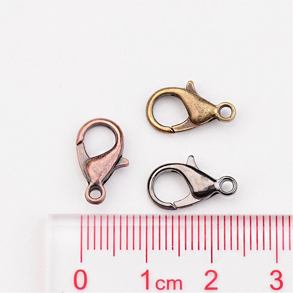 Lobster Clasps with Six Assorted Finishes in Handy Storage Box Approximately 120 Pieces - 7mm x 12mm - FD537