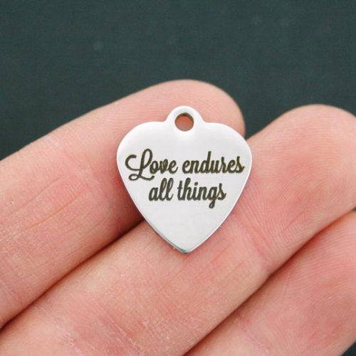 Love Stainless Steel Charms - Endures All Things - BFS011-0678