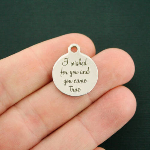 Charms Love en acier inoxydable - Je te souhaitais et tu es devenu réalité - BFS001-1356