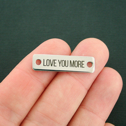 Love You More Stainless Steel Connector Charms - BFS016-7248