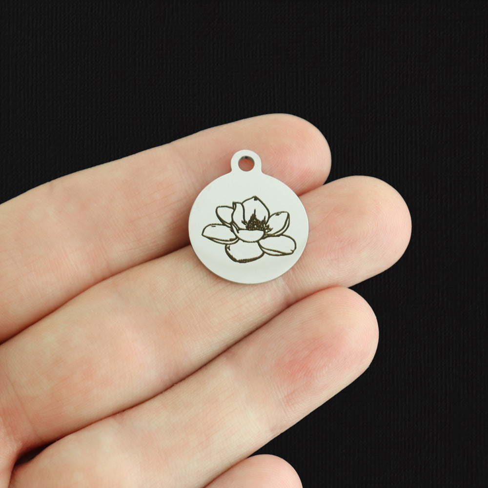 Magnolia Stainless Steel Charms - BFS001-5529