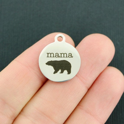 Mama Bear Stainless Steel Charms - BFS001-1901