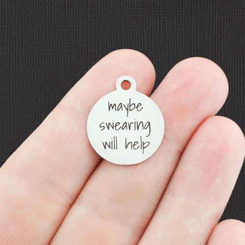 Maybe swearing will help Stainless Steel Charms - BFS001-5074