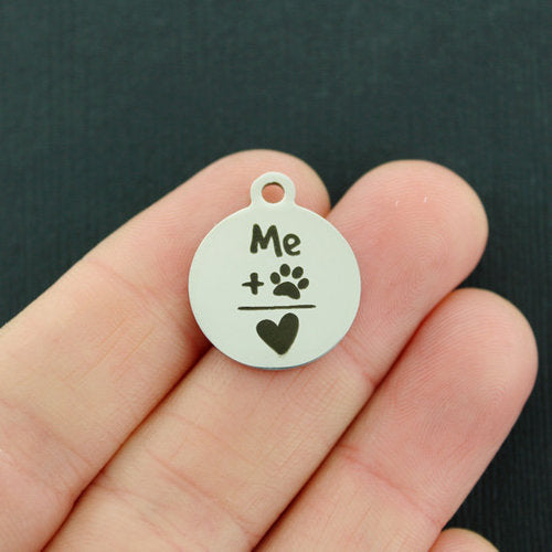 Me + Paw = Love Stainless Steel Charms - BFS001-4392