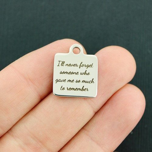Memorial Stainless Steel Charms - I'll never forget someone who gave me so much to remember - BFS013-3072