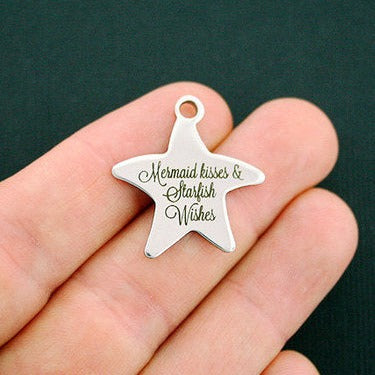 Mermaid Kisses Stainless Steel Starfish Charms - & starfish wishes - BFS019-1057