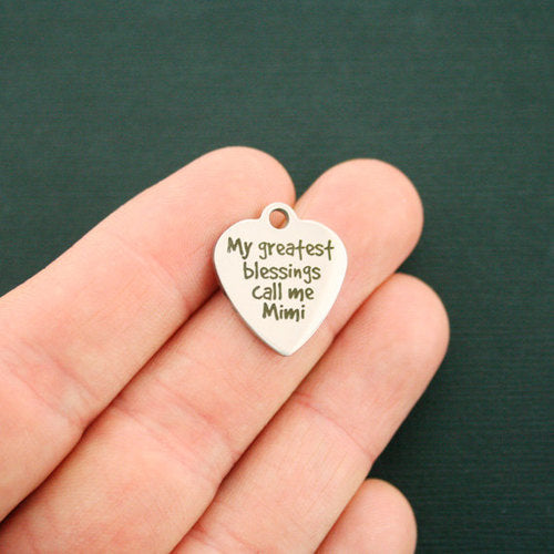 Mimi Stainless Steel Charms - My greatest blessings call me - BFS011-1728