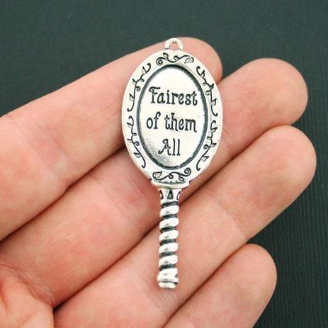 Miroir Antique Ton Argent Charme 2 Faces - SC3468