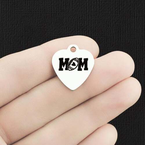Mom Stainless Steel Charms - Football - BFS011-6569