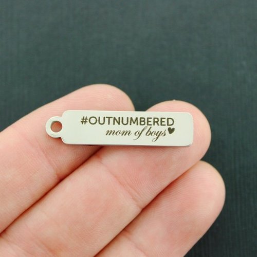 Mom of Boys Stainless Steel Charms - #outnumbered - BFS015-7048