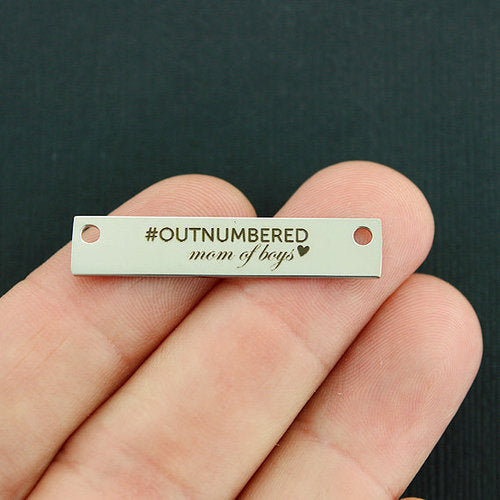 Charmes de connecteur en acier inoxydable pour maman de garçons - # en infériorité numérique - BFS017-7552