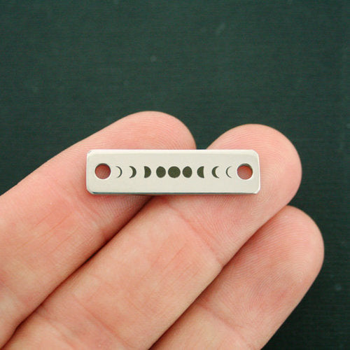 Moon Phases Stainless Steel Connector Charms - BFS016-7379