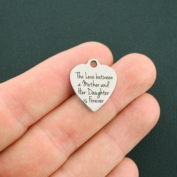 Mother Daughter Stainless Steel Charms - The love between is forever - BFS011-1181