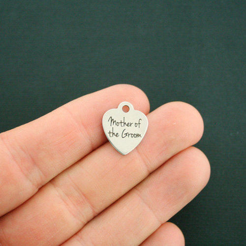 Mother of the Groom Stainless Steel Small Heart Charms - BFS012-1943