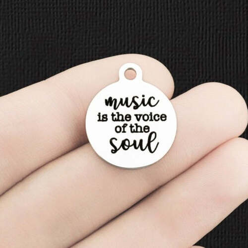 Music Stainless Steel Charms - is the voice of the soul - BFS001-6604