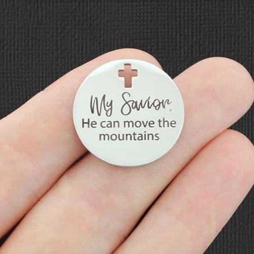 My Savior Stainless Steel Cross Charms - Il peut déplacer des montagnes - BFS023-5048
