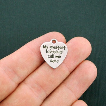 Nana Stainless Steel Charms - My Greatest Blessings Call Me - BFS011-1347