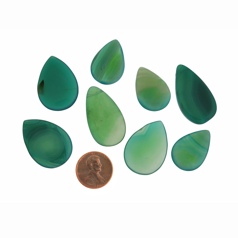 Natural Agate Teardrop Cabochon Pendant - GEM029