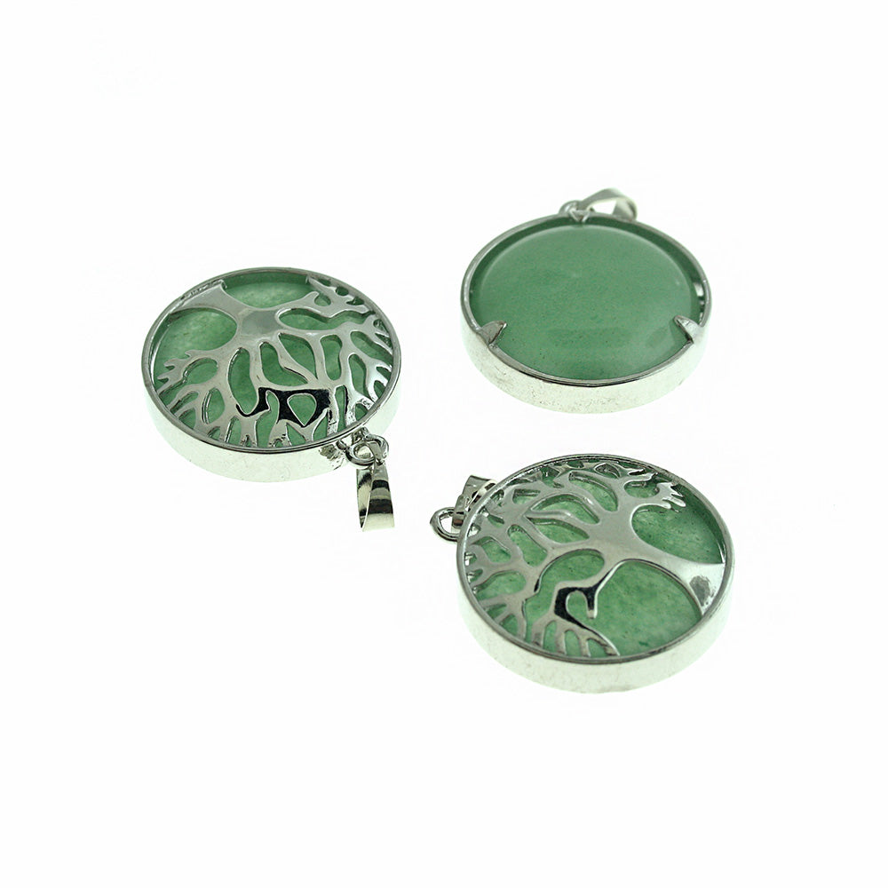 Natural Gemstone Tree of Life Pendant - Choose Your Gemstone!