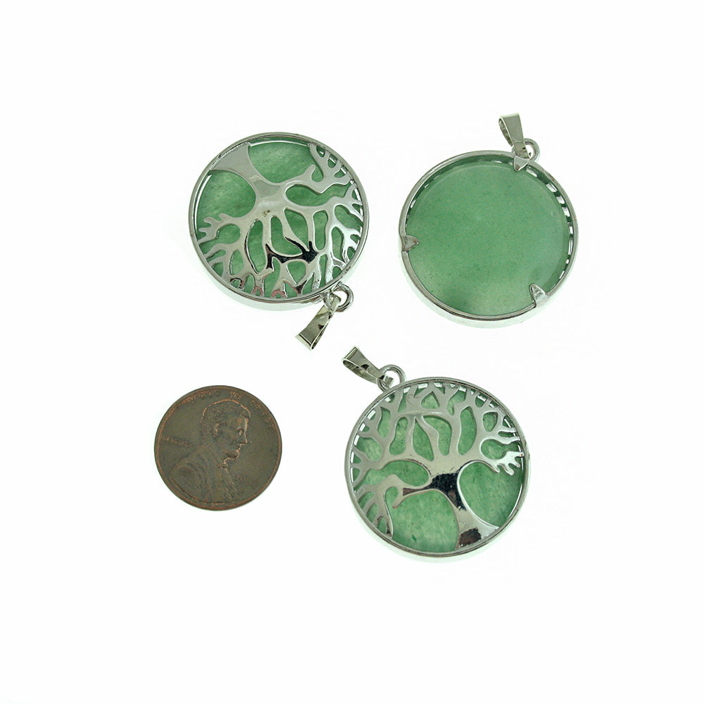 Natural Gemstone Tree of Life Pendant - Choose Your Gemstone!