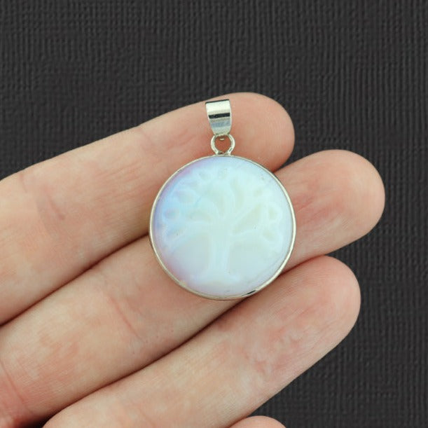 Pendentif en pierres précieuses d'arbre de vie en opalite naturelle - GEM018