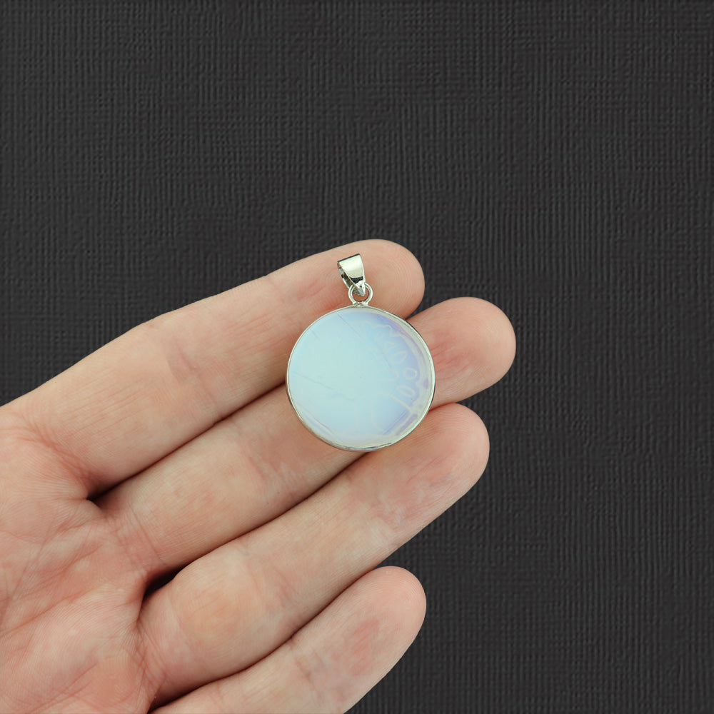 Pendentif en pierres précieuses d'arbre de vie en opalite naturelle - GEM018