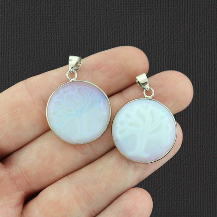 Pendentif en pierres précieuses d'arbre de vie en opalite naturelle - GEM018