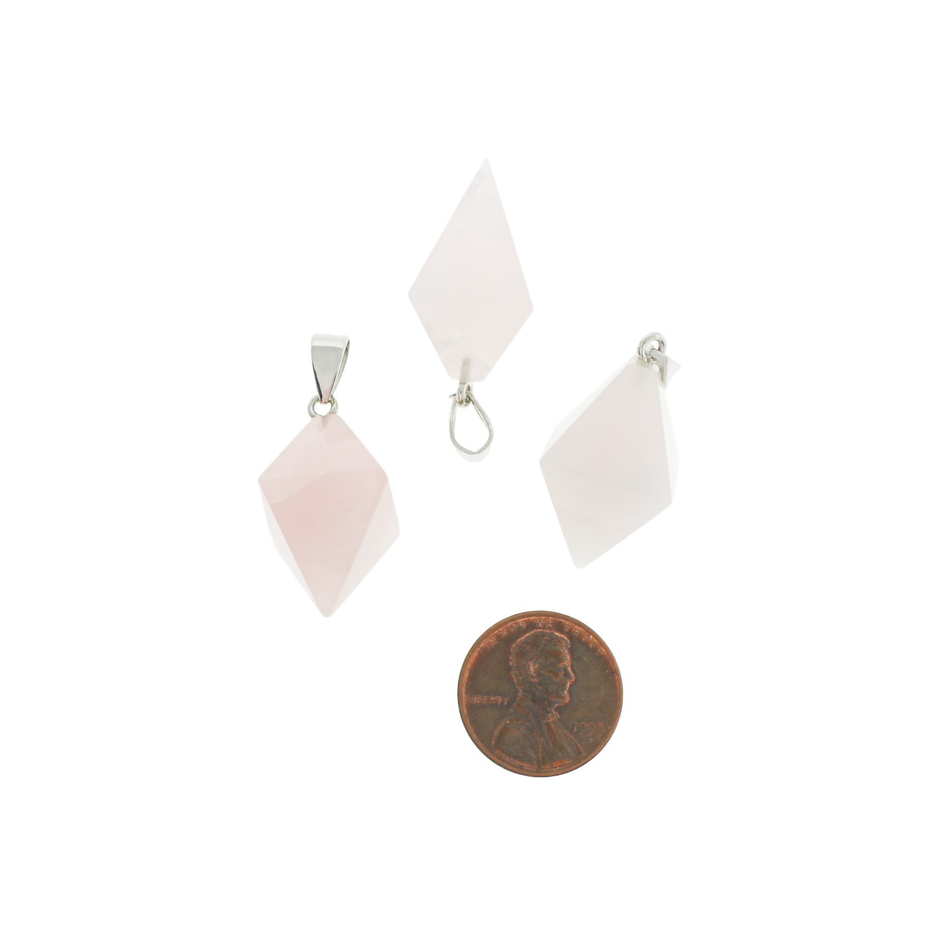 Natural Rose Quartz Gemstone Pendant 3D - GEM121
