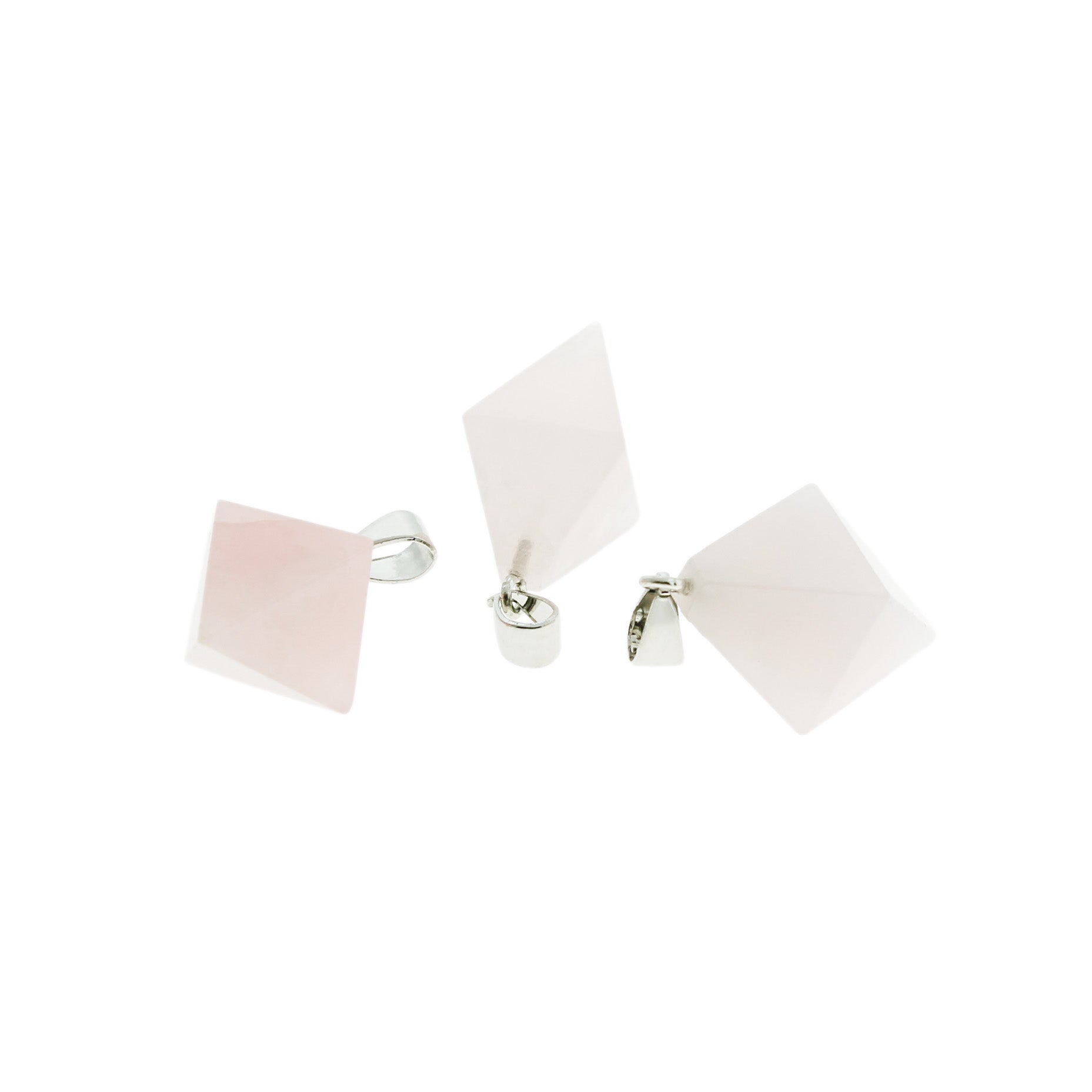 Natural Rose Quartz Gemstone Pendant 3D - GEM121