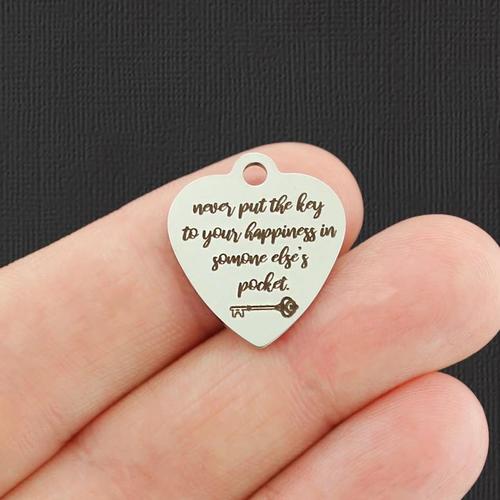 Never put the key Stainless Steel Charms - to your happiness in someone else's pocket - BFS011-4887