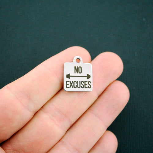 No Excuses Stainless Steel Charms - BFS013-1037