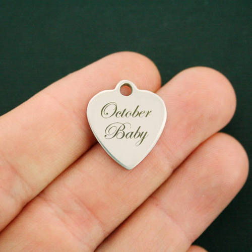 October Baby Stainless Steel Charms - BFS011-2644