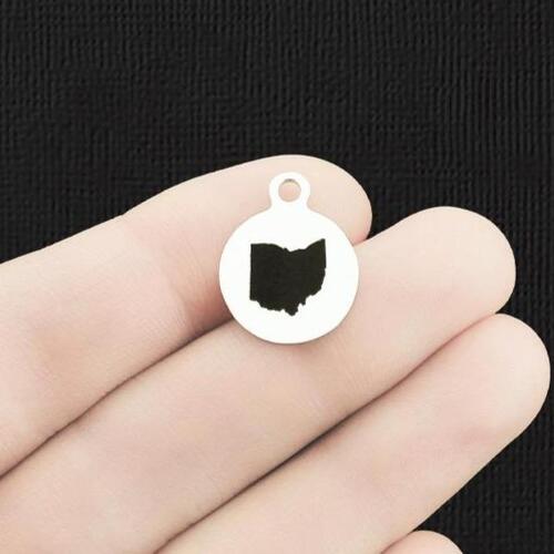 Ohio Stainless Steel Small Round Charms - BFS002-6307