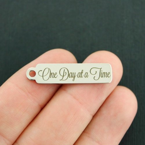 One Day At A Time Stainless Steel Charms - BFS015-6932