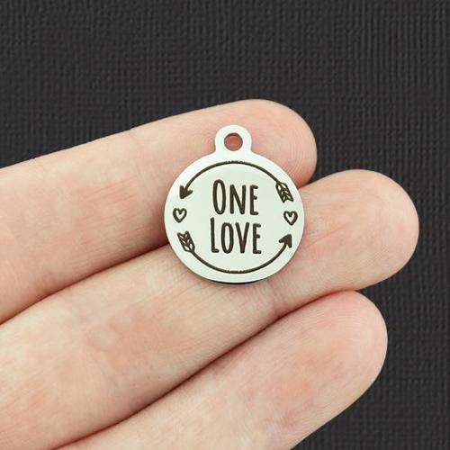 One Love Stainless Steel Charms - BFS001-5498