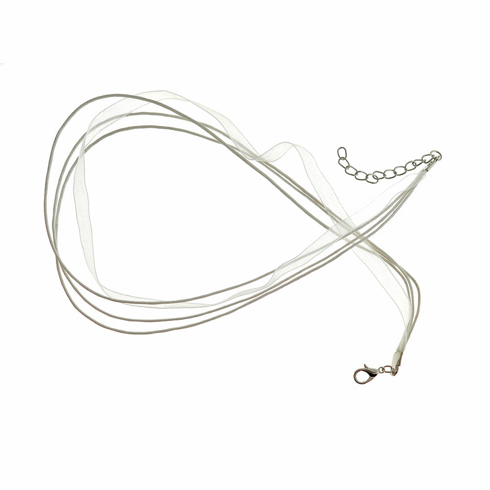 Organza Ribbon Necklace - 17" Plus Extender - 6mm - Choose Your Color!