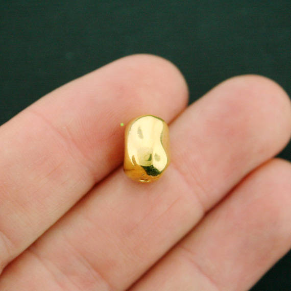 Pebble Spacer Beads 11mm x 8mm - Doré - 5 Perles - GC808