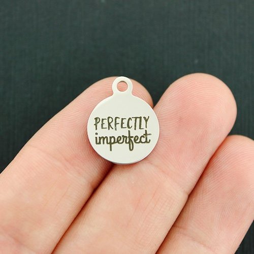 Petites breloques rondes en acier inoxydable parfaitement imparfaites - BFS002-4164