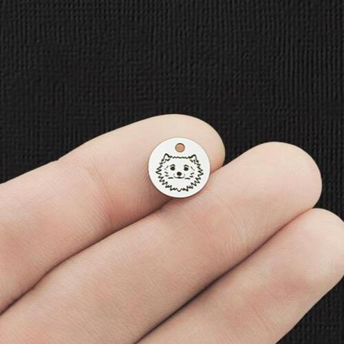 Breloques rondes en acier inoxydable de Poméranie 10 mm - BFS005-6040