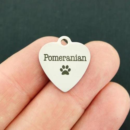Pomeranian Stainless Steel Charms - BFS011-3011