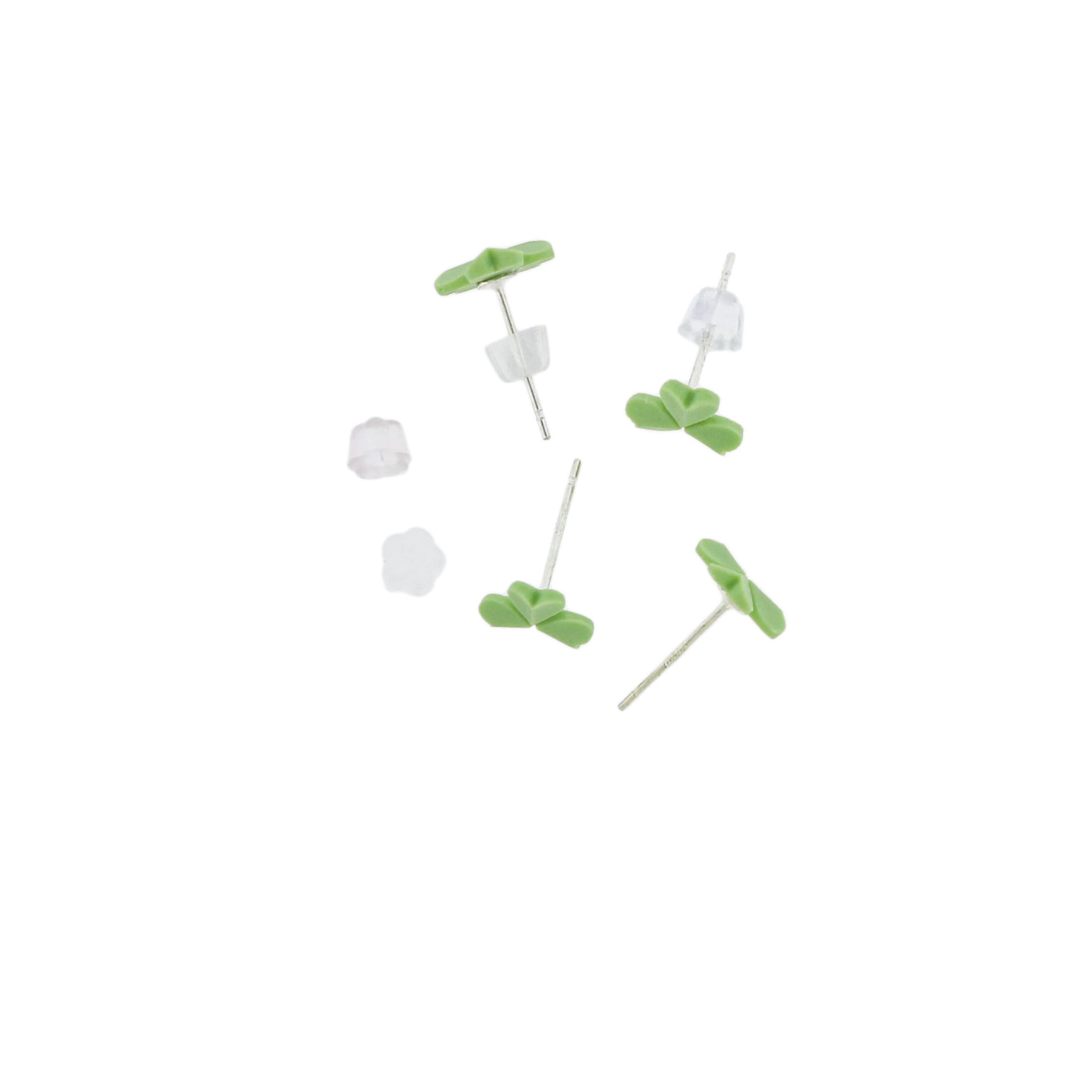 Boucles d'oreilles en porcelaine - Shamrock Studs - 9mm x 8mm - 2 pièces 1 paire - ER625