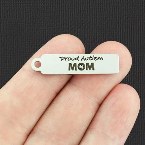 Proud Autism Mom Stainless Steel Charms - BFS015-7126