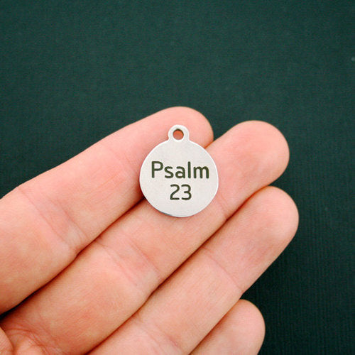 Psalm 23 Stainless Steel Charms - BFS001-1189