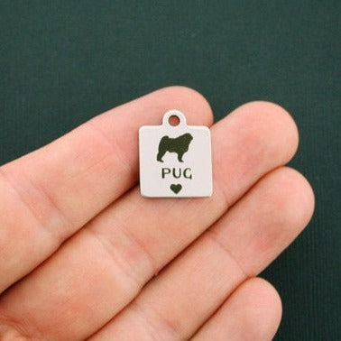 Pug Stainless Steel Charms - BFS013-1297